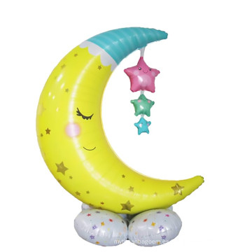 Fiesta Baby Moon Star 3D Foil globos con base